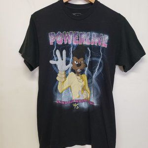 Disney Powerline Adult Size Small Front & Back Graphic S/S T-Shirt Goofy Movie -